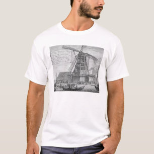 Camiseta Luchando un fuego en un molino de viento cerca de