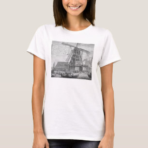Camiseta Luchando un fuego en un molino de viento cerca de