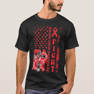 Camiseta Luchar bandera de EE. UU. Girasol cristiano sangre