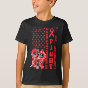 Camiseta Luchar bandera de EE. UU. girasol cristiano sangre