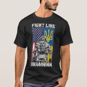 Camiseta Luchar como ucranianos norteamericanos salen volan
