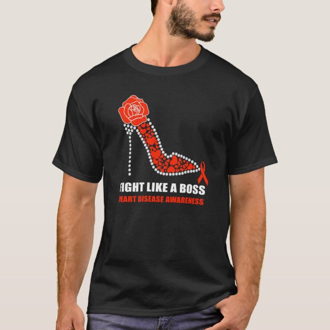 Camiseta Luchar Como Un Jefe N Usamos Rojo Para Enfermedade (Anverso)