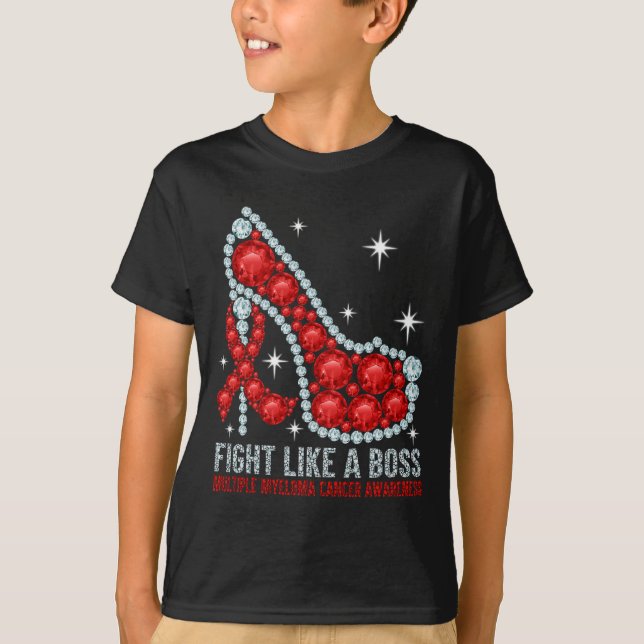 Camiseta Luchar Contra El Cáncer De Sangre Como Un Jefe Múl (Anverso)