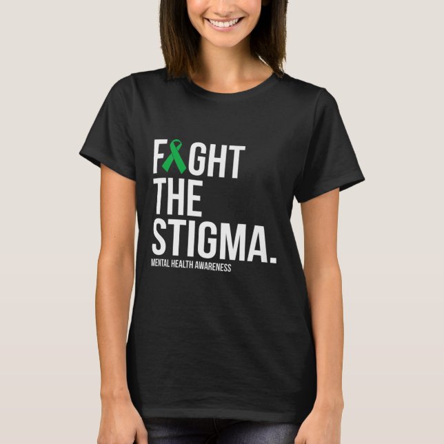 Camiseta Luchar Contra El Estigma Cinta Verde Awaren De Sal (Anverso)