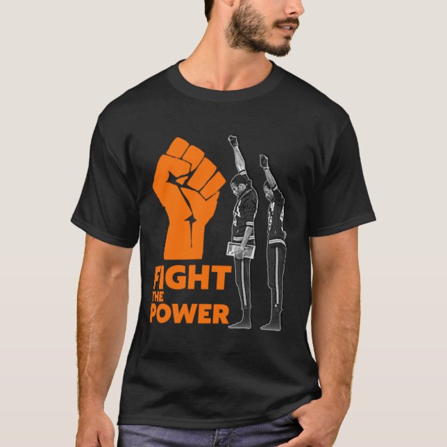 Camiseta LUCHAR CONTRA EL PODER: EL PODER Negro Saluda los  (Anverso)