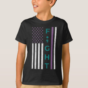 Camiseta Luchar Contra El Suicidio Bandera Del Punto Y Coma