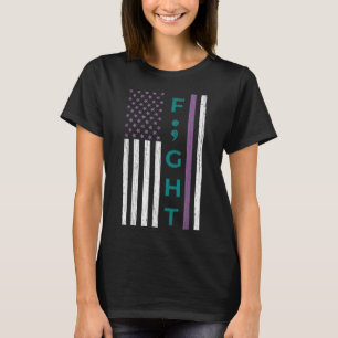 Camiseta Luchar Contra El Suicidio Bandera Punto Y Coma Con