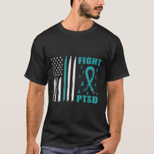 Camiseta Luchar Contra La Cinta Y Bandera Verde azuladas De