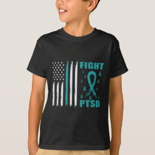 Camiseta Luchar Contra La Cinta Y Bandera Verde azuladas De