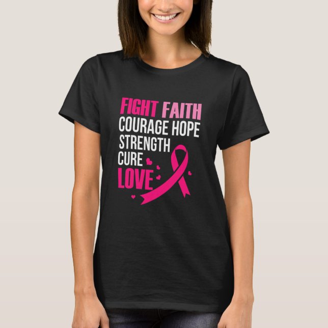 Camiseta Luchar contra la fe valentía Esperanza Fuerza Cura (Anverso)