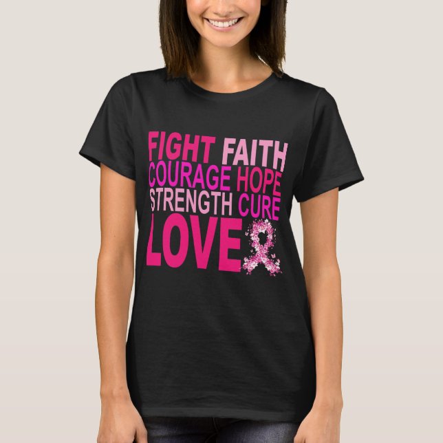 Camiseta Luchar contra la fe valentía Esperanza Fuerza Cura (Anverso)