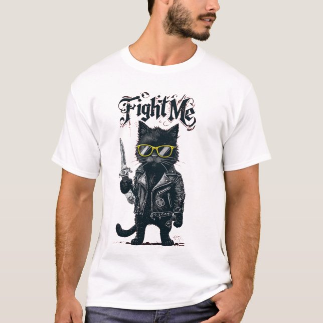 Camiseta luchar contra mi gato (Anverso)