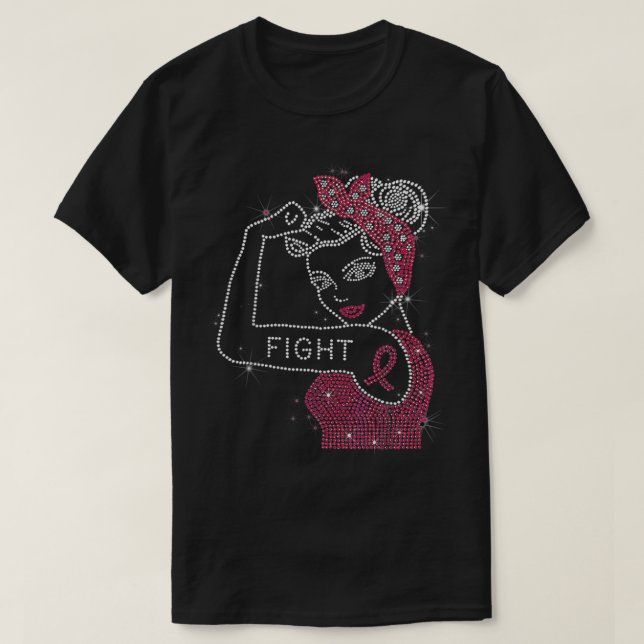 Camiseta Luchar contra Rosie el cáncer de mama Diamante de  (Diseño del anverso)
