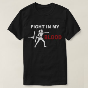 Camiseta Luchar en mi sangre Motivación para mujeres boxead