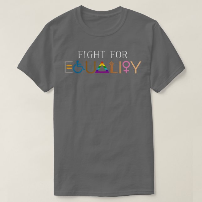 Camiseta Luchar Por La Igualdad Lgbt Orgullo Gay Derechos H (Diseño del anverso)