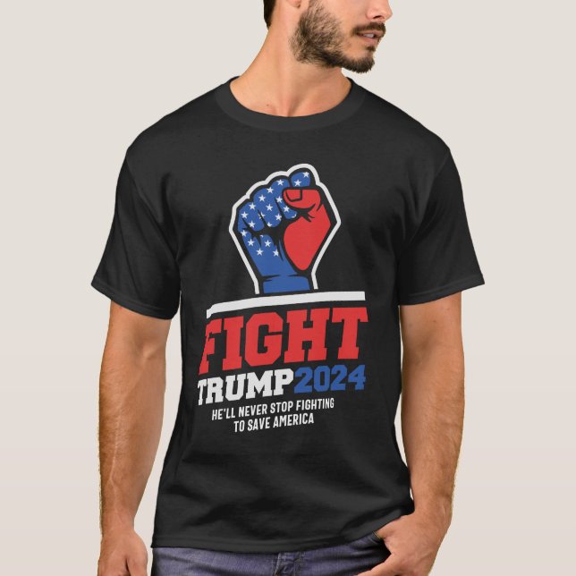 Camiseta ¡Luchar! Trump 2024 defiende la justicia (Anverso)