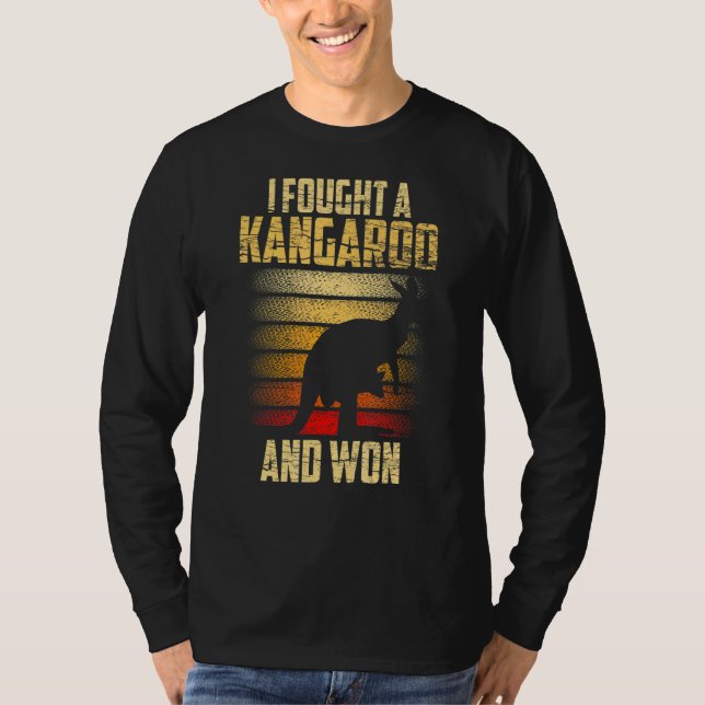 Camiseta Luché Contra Un Canguro Y Gané Un Kangaroos Animal (Anverso)