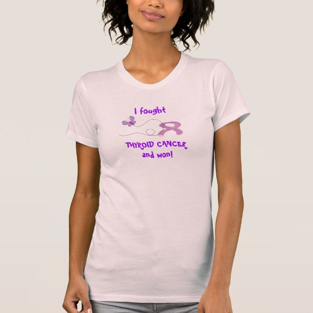 Camiseta ¡Luché el cáncer de tiroides y gané! (Anverso)