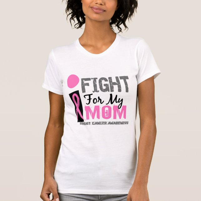 Camiseta Lucho para mi cáncer de pecho de la mamá (Anverso)