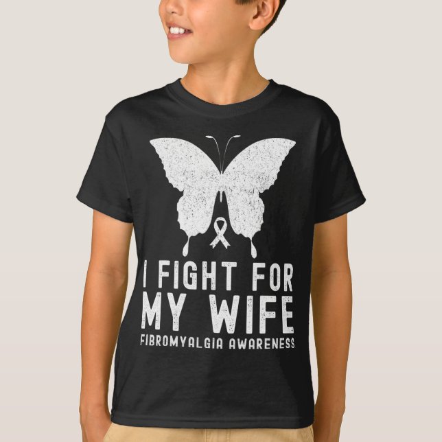 Camiseta Lucho Por Mi Esposa Fibromialgia Mes De Conciencia (Anverso)