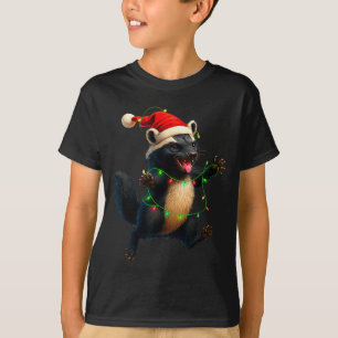 Camiseta Luci di Natale albero Honey Badger Santa Honey Bad