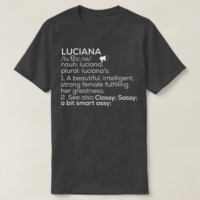 Camiseta Luciana Nombre Luciana Definición Luciana Mujeres  (Diseño del anverso)