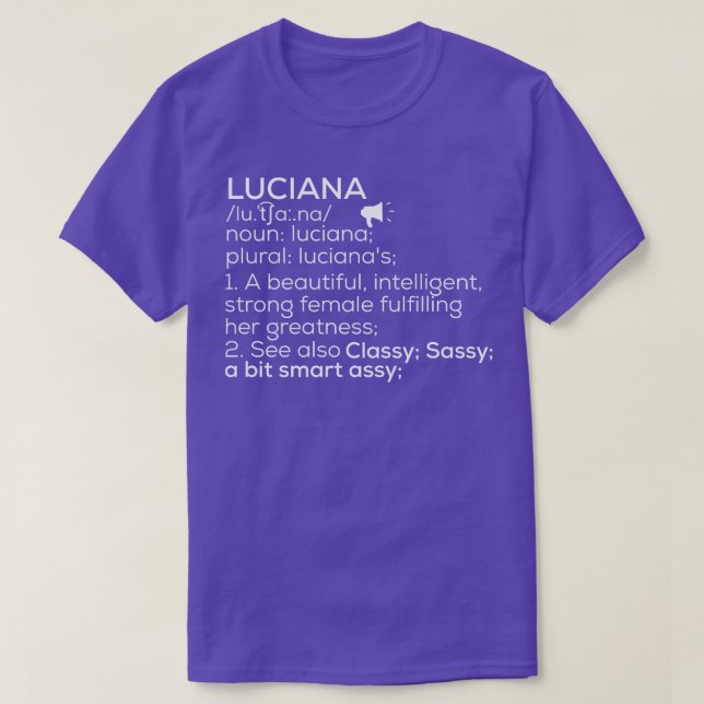 Camiseta Luciana Nombre Luciana Definición Luciana Mujeres  (Diseño del anverso)