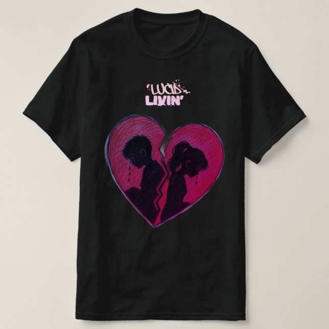 Camiseta 'Lucid Livin' corazón roto (Diseño del anverso)