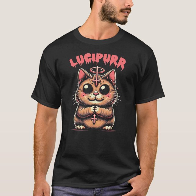 Camiseta Lucifer Occult Devil Cat Lucipurr Halloween Demon  (Anverso)