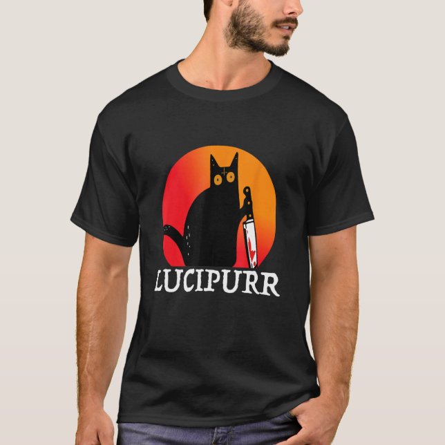 Camiseta Lucifer Occult Satanic Cat Lucipurr Antichrist Bap (Anverso)