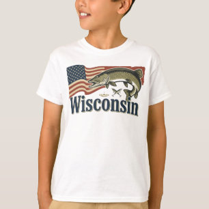 Camiseta Lucio de Wisconsin en la bandera estadounidense