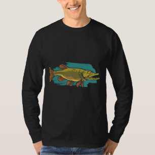 Camiseta Lucio del Norte Enojado, Atrapa a Pez Depredador G