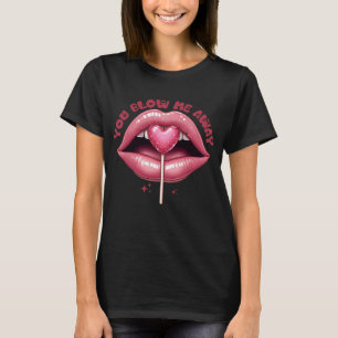 Camiseta Luciosos labios rosados con el latigazo en forma d