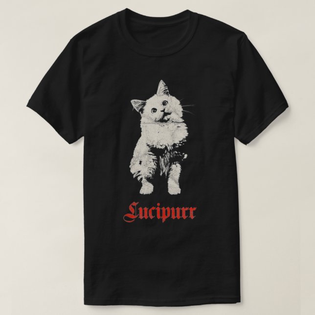 Camiseta Lucipurr Gótico Lucifer Satan Cat De (Diseño del anverso)