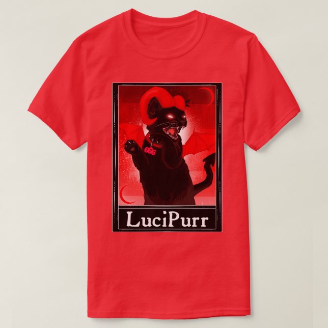 Camiseta LuciPurr Tarot (Diseño del anverso)