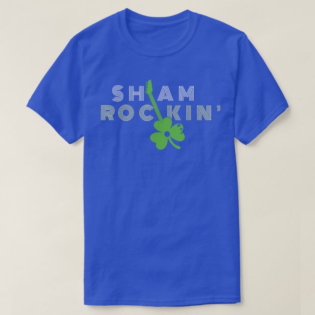 Camiseta Luck Sham Rockin Guitar Shamrock Irish Saint Patri (Diseño del anverso)