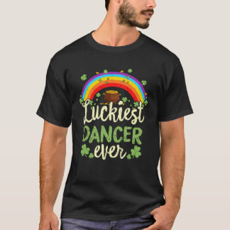 Camiseta Luckiest Dancer Ever St Patricks Day Rainbow Men W