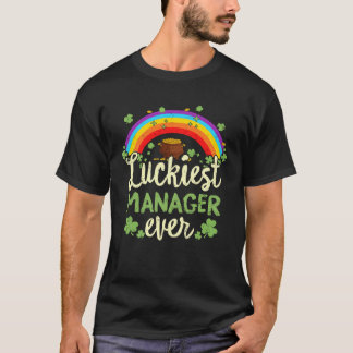 Camiseta Luckiest Manager Ever St Patricks Day Rainbow Men 