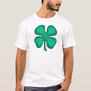 Camiseta Lucky 4 Leaf Irish Clover White T shirt