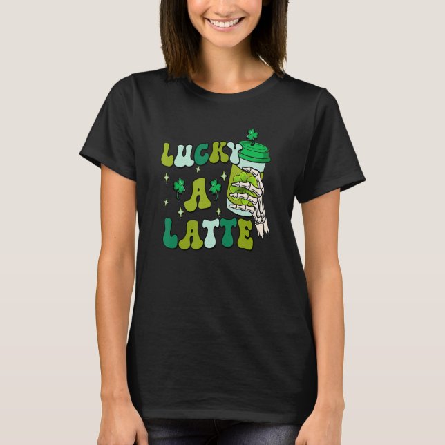 Camiseta Lucky A Laton St Patricks Day Retro Skeletand (Anverso)