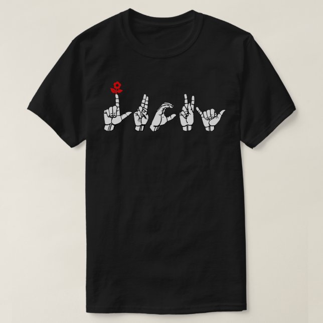 Camiseta LUCKY ASL Rótulo Language Design 5 (Diseño del anverso)