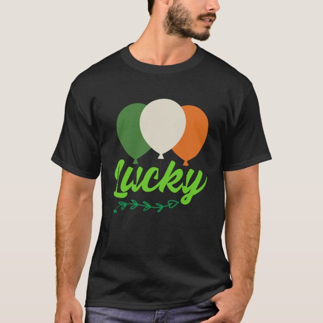 Camiseta Lucky Balloons Irish Flag C Shamrock (Anverso)