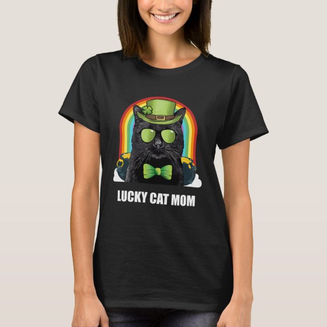 Camiseta Lucky Bombay Cat Mom St Patricks Day (Anverso)