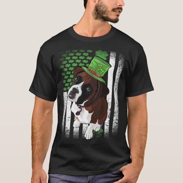 Camiseta Lucky Boxer Dog St Patrick s Day (Anverso)