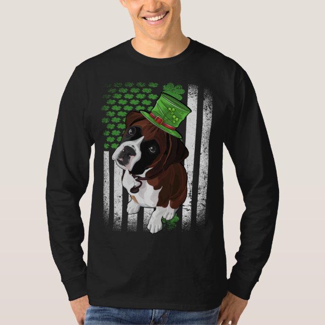 Camiseta Lucky Boxer Dog St Patrick s Day (Anverso)