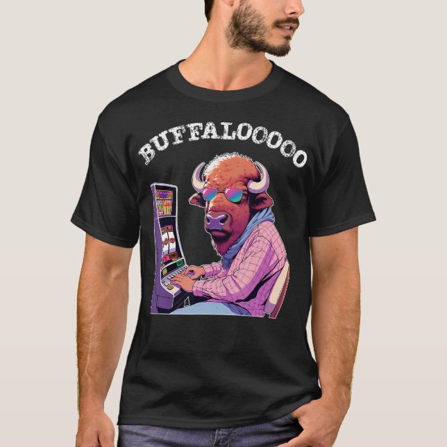 Camiseta Lucky Buffalo Casino Slot Machine Buffalooooo Gamb (Anverso)