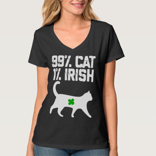 Camiseta Lucky Cat Animal St Patricku2019s Day 99 cat 1 Iri (Anverso)