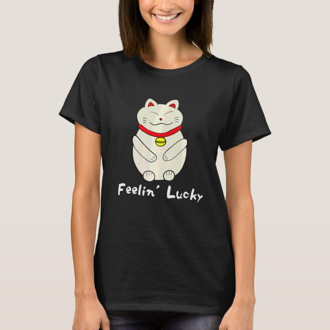 Camiseta Lucky Cat Feelin' Lucky Maneki Neko (Anverso)
