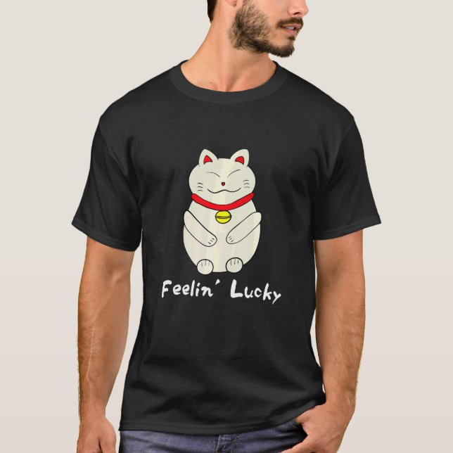 Camiseta Lucky Cat Feelin' Lucky Maneki Neko (Anverso)