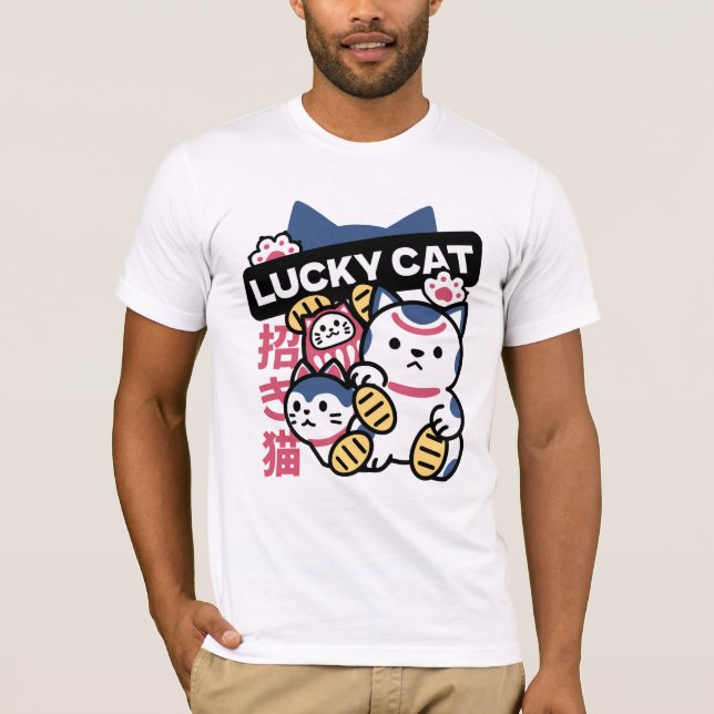 Camiseta Lucky Cat Maneki Neko – Japanese Fortune Cat  (Anverso)